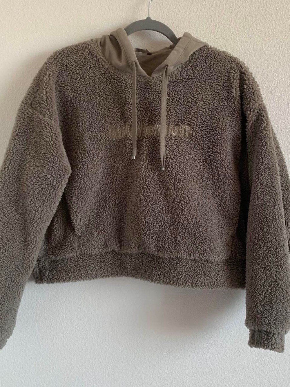 lululemon athletica Sherpa Crewneck Hoodie in Taupe